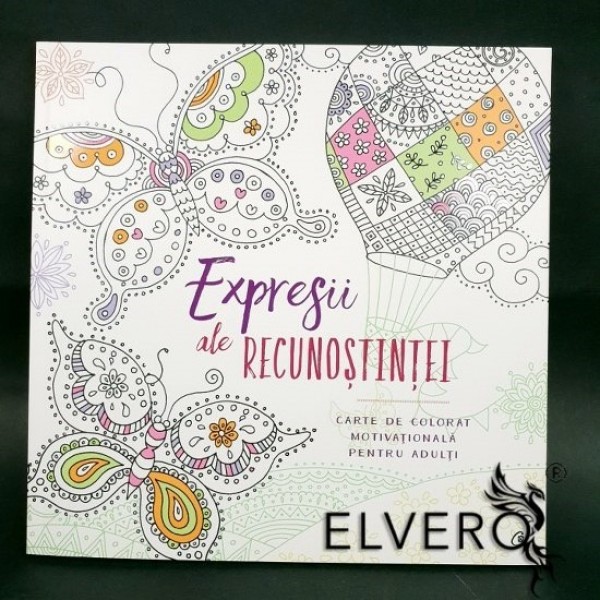 Expresii ale recunostintei, carte de colorat motivationala pentru copii si adulti