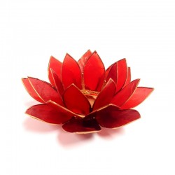 Candela Lotus din sidef de culoare rosu, corespondenta chakra radacina
