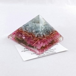 Piramida cu calcedonie si cuart roz