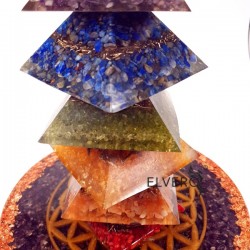 Piramidele chakrelor, ansamblu orgonic cu Floarea Vietii