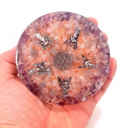 Disc orgonic 5 arhangheli, din cristale si pietre semipretioase